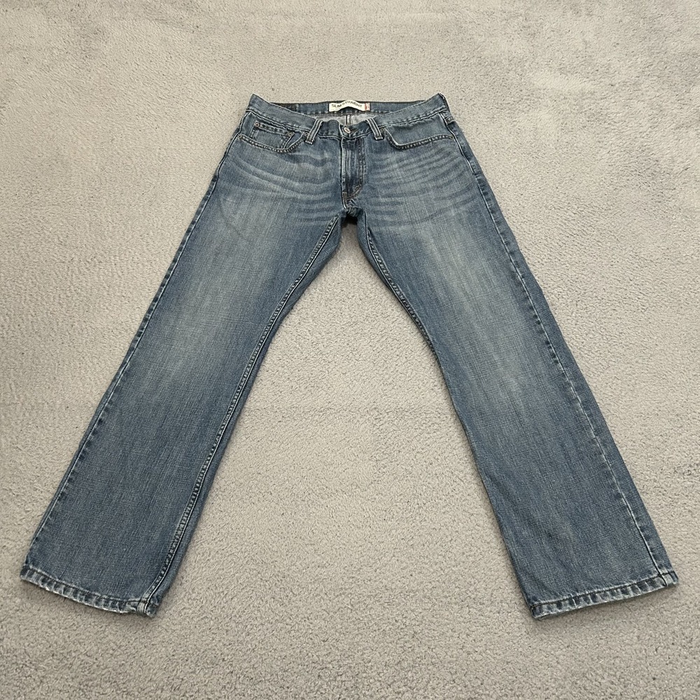 Levis Jeans Mens 33x30 Blue Denim 514 Slim Straight Medium Wash American Y2K